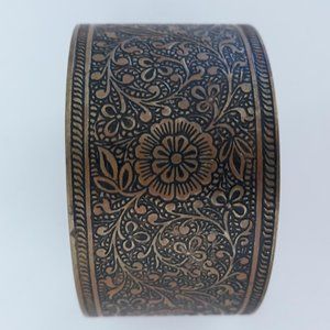 Etched Brass Cuff Bracelet